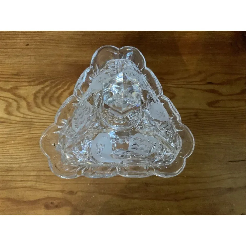 Action Industries Crystal Bird Collection Triangular Candy Dish With Lid‎